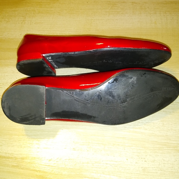 Stuart Weitzman Ruby Red Patton Leather Ballet Flats Lady's 7 - Picture 4 of 9